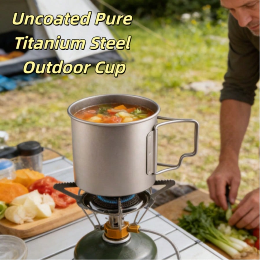 Camping Cooking Must Haves - Ultralight Pure Titanium Foldable Outdoor Pot,