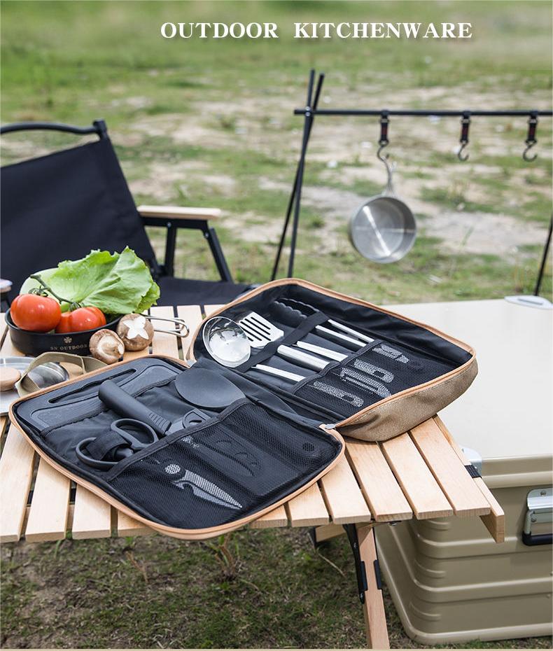 Camping Cooking And Eating Set - Outdoor Camping Kitchenware 8-Piece Set Comes