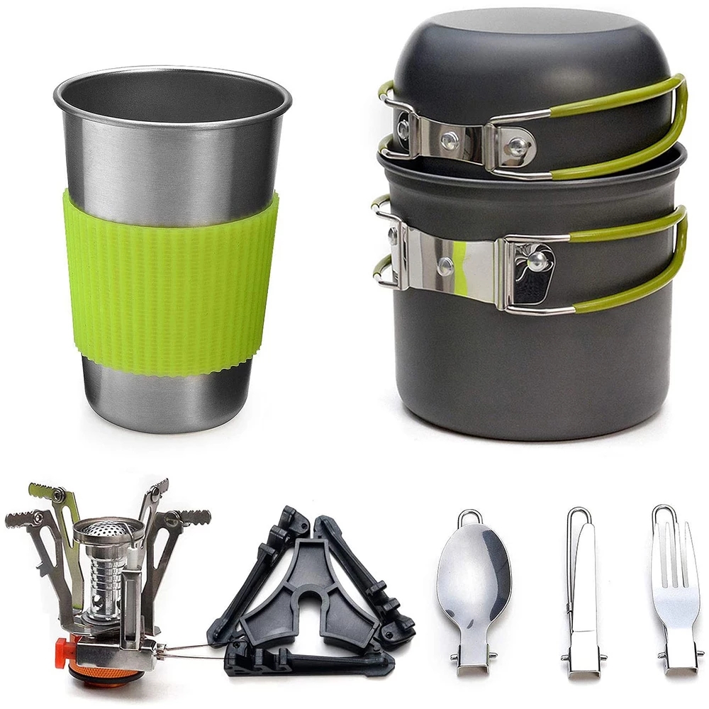 Camping Cooking Kits - Camping Cookware Kit with Stove Outdoor