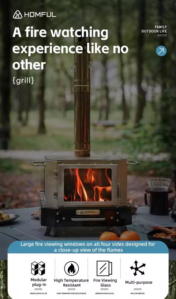 HOMFUL Portable Firewood Stove - đánh giá và giá Camping Cooking Kits