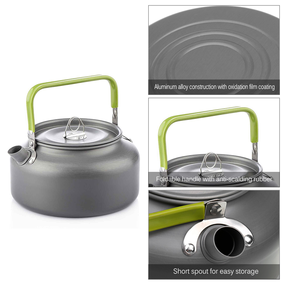 Portable Outdoor Water Kettle  - đánh giá và giá Camping Cooking Set Compact
