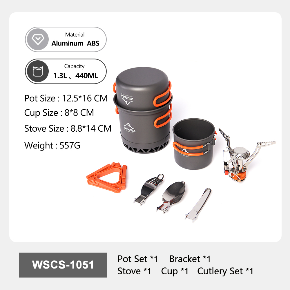 Widesea Portable Camping Cookw - đánh giá và giá Camping Cooking Set Compact