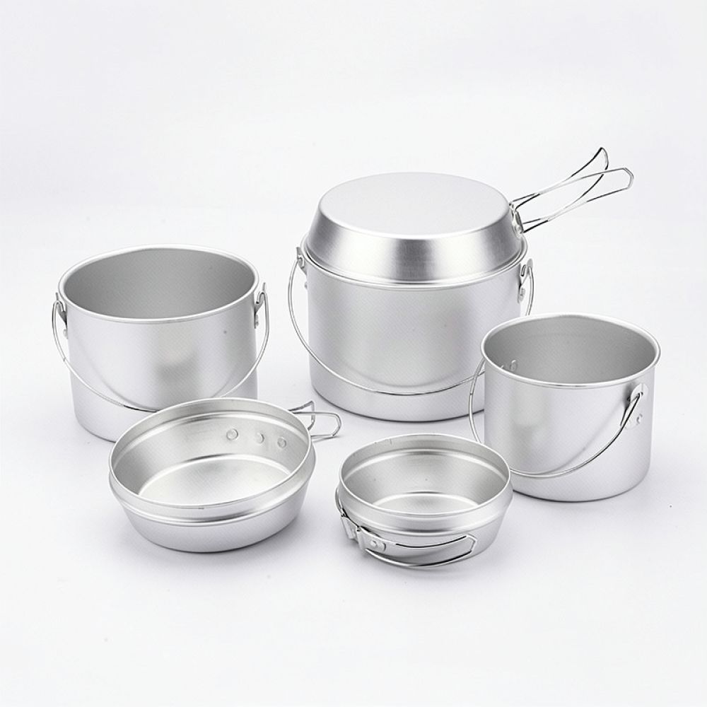 Portable Aluminum Camping Pot  - đánh giá và giá Camping Cooking Dining Set