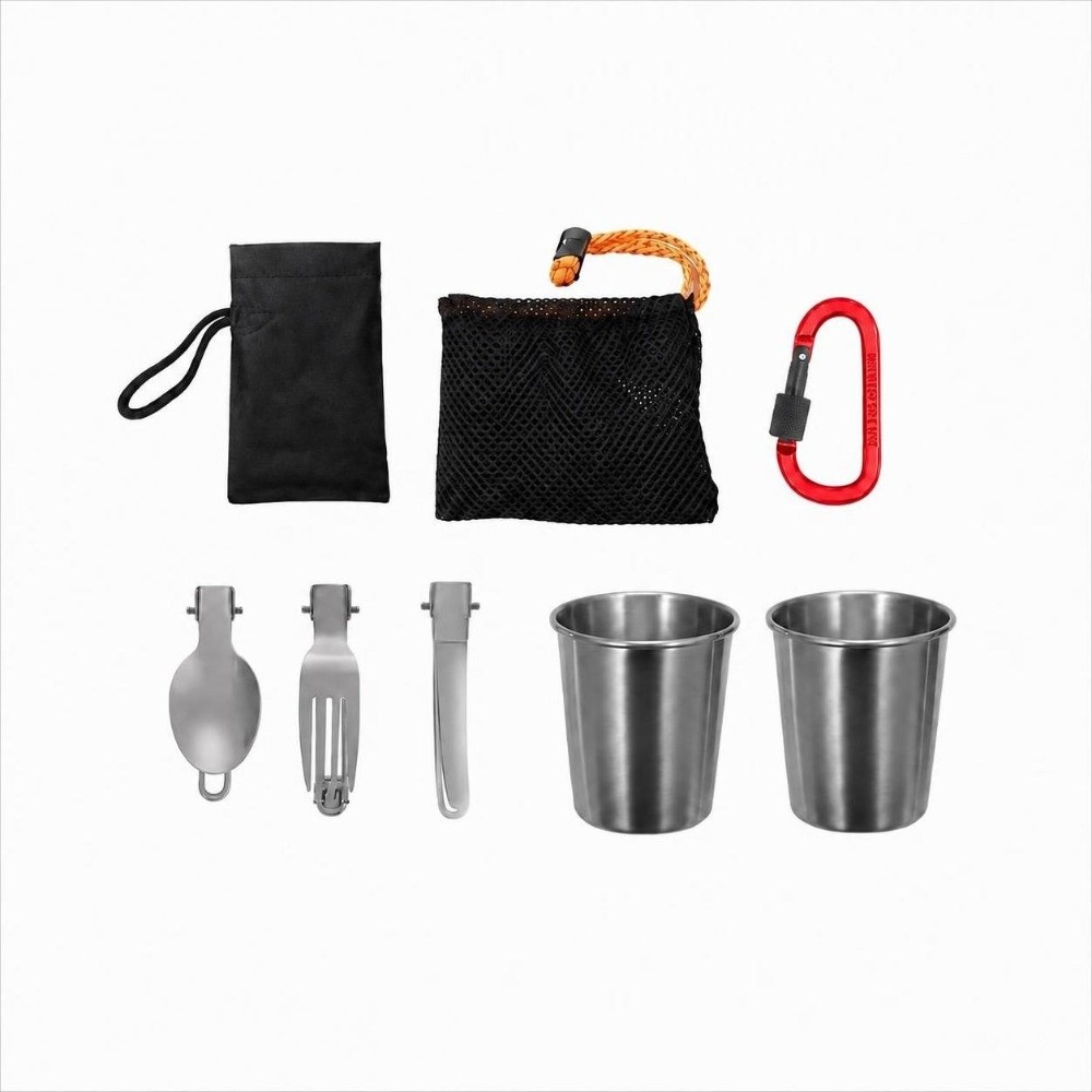 10 Pcs Stackable Cookware Set  - đánh giá và giá Camping Cooking Set Compact