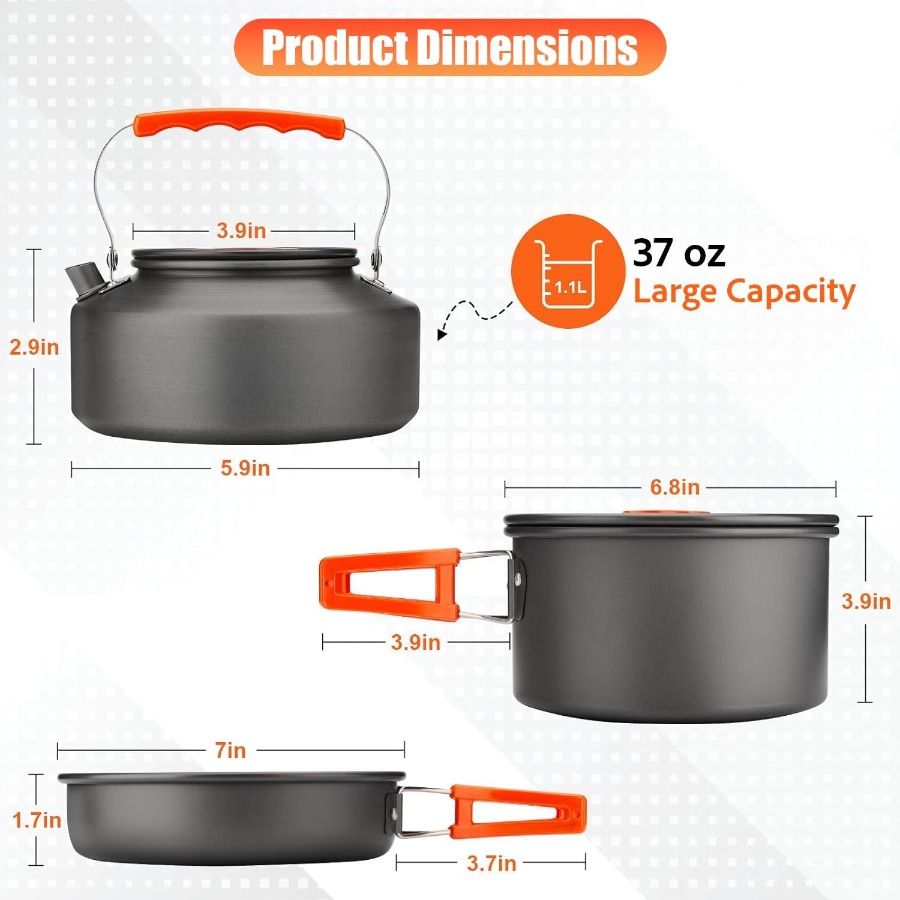 Camping Cookware Set: 35oz Non - đánh giá và giá Camping Hiking Cooking