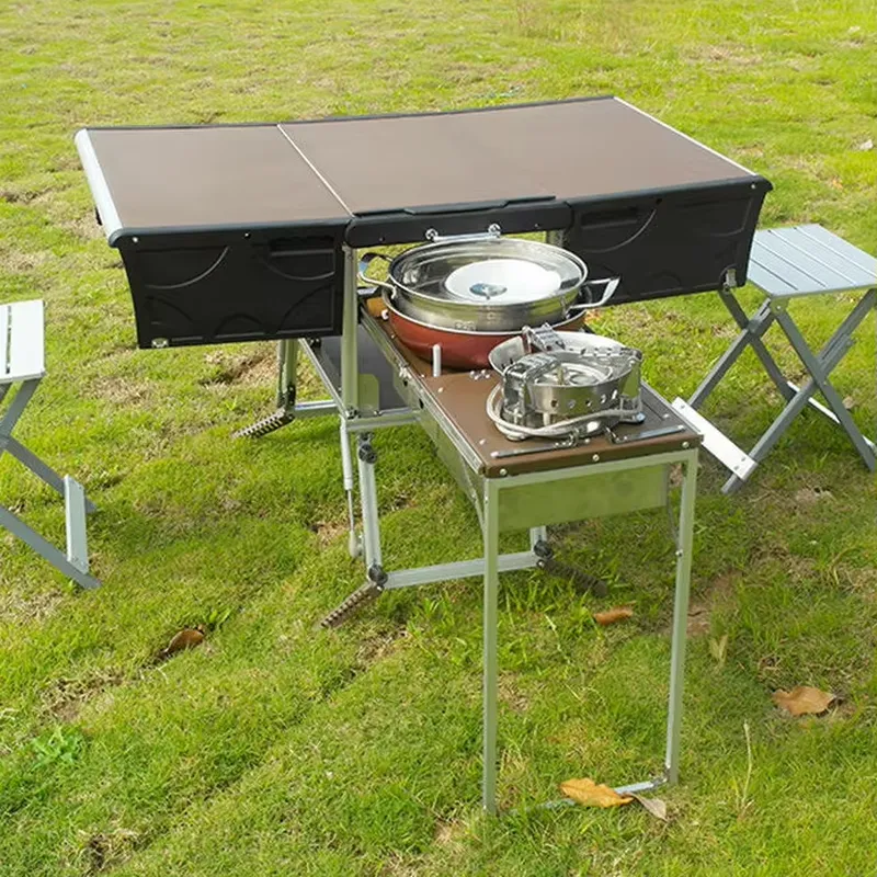Portable Outdoor Folding Food  - đánh giá và giá Camping Cooking Dining Set