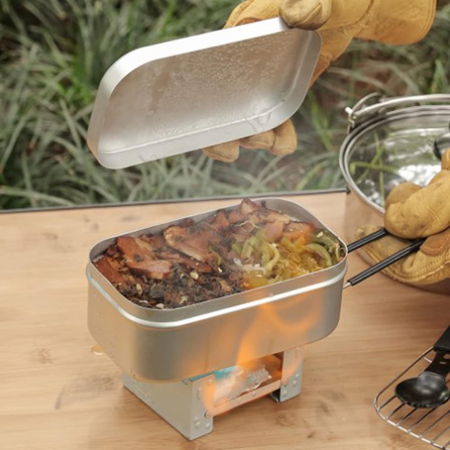 Foldable Bento Box Handle, Lun - đánh giá và giá Camping Cooking Set Compact