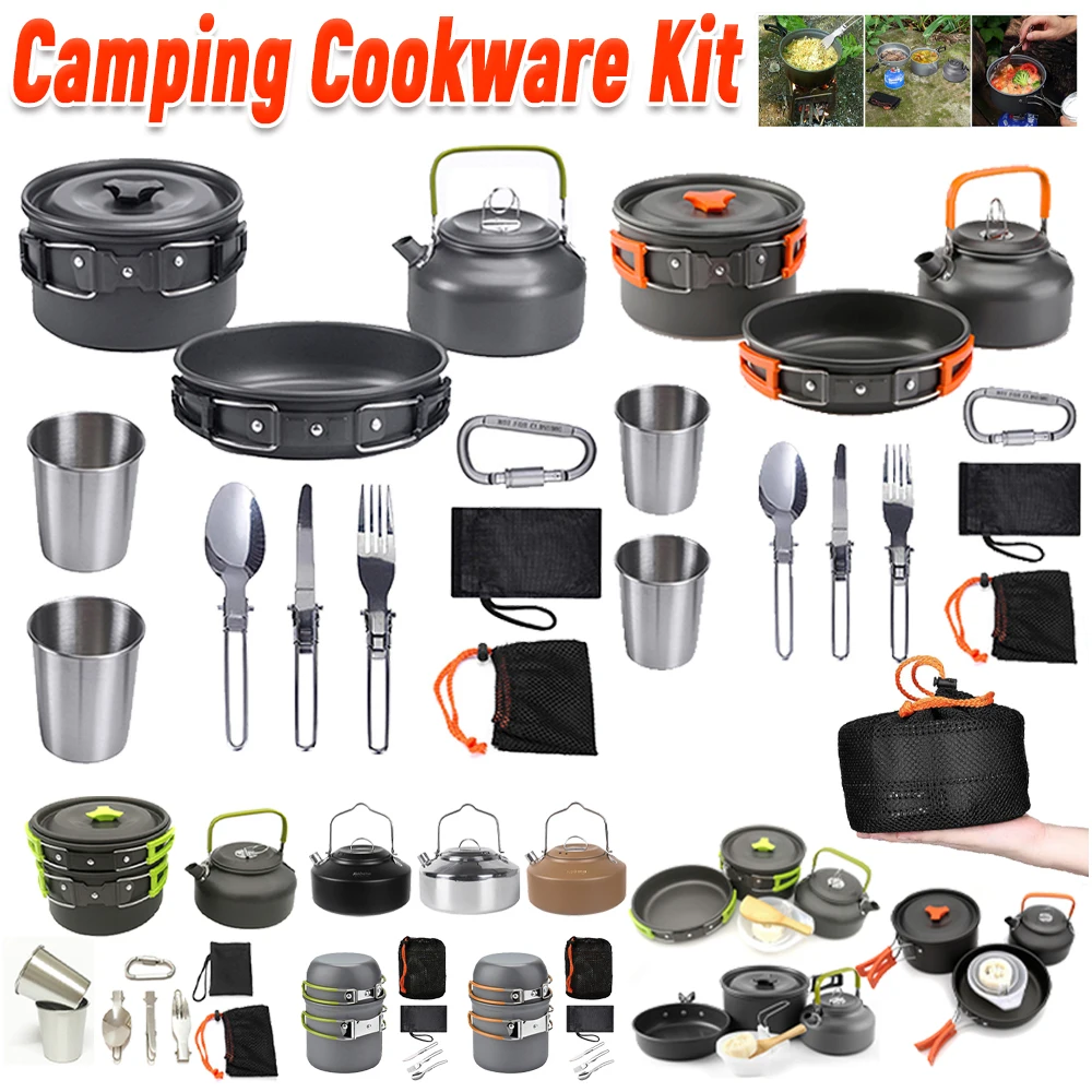 Camping Cookware Kit Kettle Po - đánh giá và giá Camping Hiking Cooking