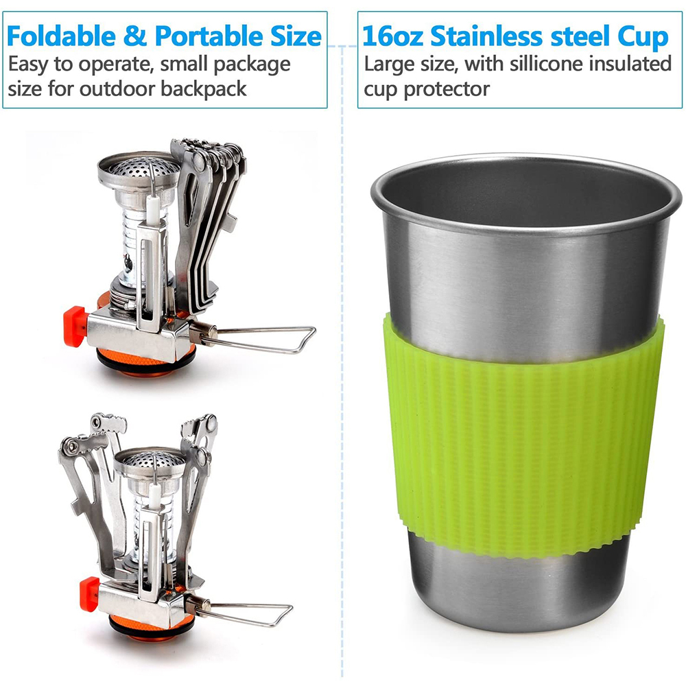 Camping Cookware Kit with Stov - đánh giá và giá Camping Cooking Kits